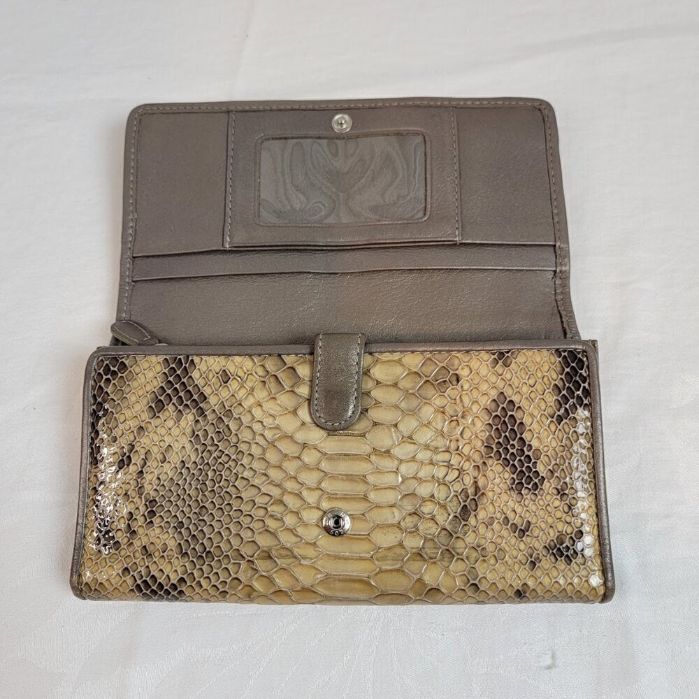 Brighton Python-Embossed Tri-Fold Wallet - image 5